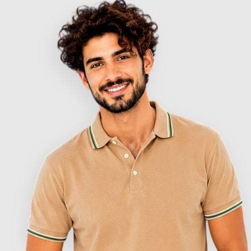 Camisa polo com gola retilínea personalizada